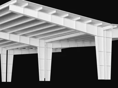 Metall carport 6 3D model