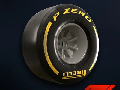 Formula 1 Wheel - 3 different softness -  Low-poly 3D model