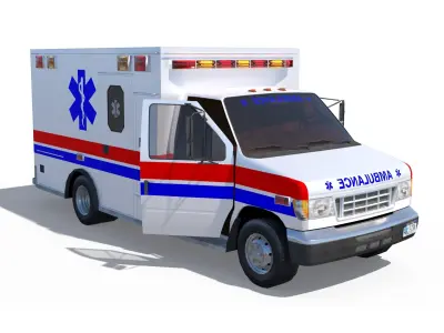 Ambulance Truck Low-poly 3D model