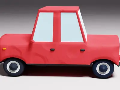 Cartoon Clay Car Toy 3D model
