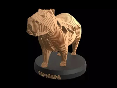 Parametric V Capybara Low-poly 3D model