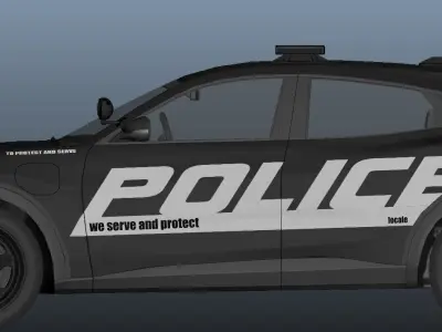 Police car Low-poly 3D model from CGTrader