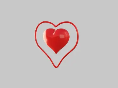 Heart icon v 04 3D model