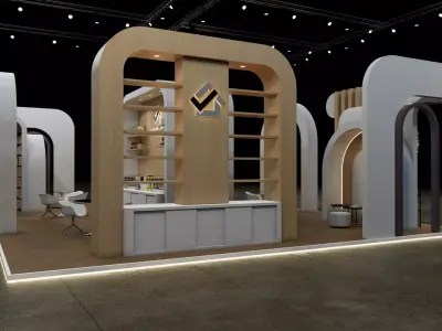 Exhibition booth design 3D model 10m x 13m 3D model