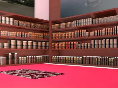 3D Book shelves  Free 3D model