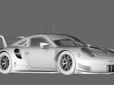 Porsche 911 RSR 2017 Low-poly 3D model