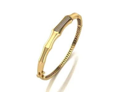 BAMBOO GOLD DIAMOND BRACELTE 3D print model