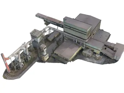 Old Factory Low-poly 3D model