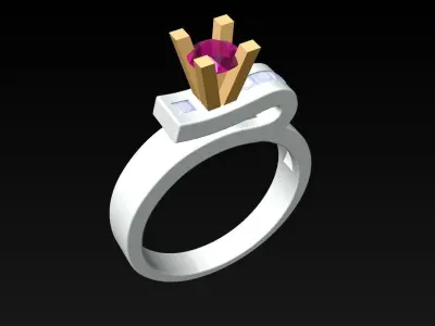 Diamond Ring - Womens Rings - N717959 3D print model