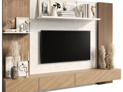 modern tv wall 22 3D model