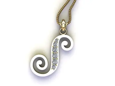 Alphabet V1 Font Style Pendant S 3D print model