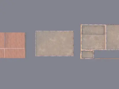 Old houses Low-poly 3D model