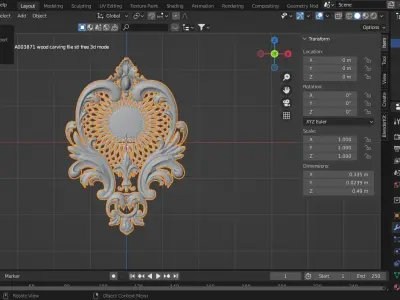 Flower Decor for wood carving 3D print model get