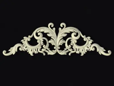 Central decor ornament for furniture 3D model 1019