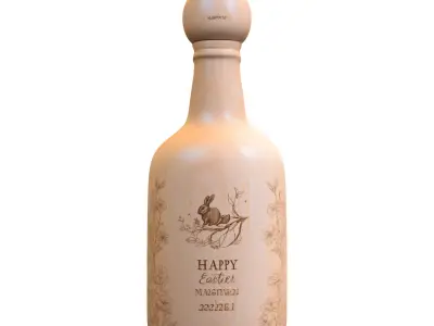 Engraved Wooden Easter Low-poly 3D model