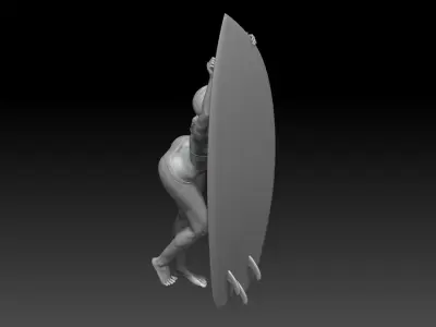 surf girl photo pose 1 3D print model