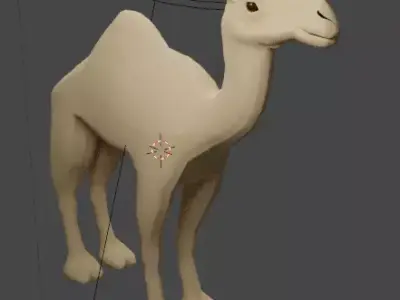 Rigged low poly camel Low-poly 3D model