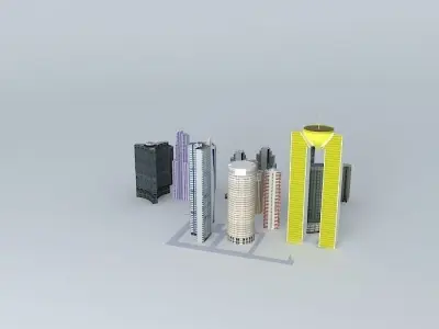 City with real buildings Free 3D model