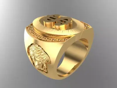 Dollar Ring Gold 3D print model