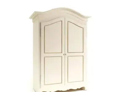 Decorative White Wardrobe 3D model