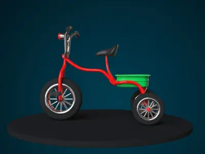 Children Bicycle Free low-poly 3D model
