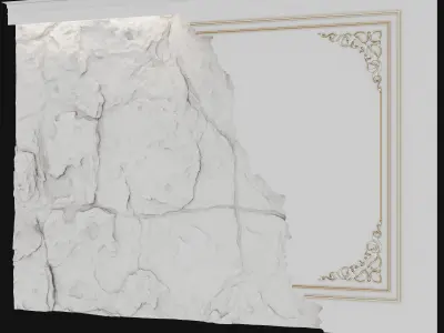 rock wall - stone wall panel  3D model