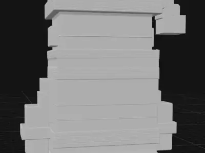 pixel art Santa Claus figurine 3D print model