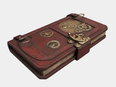 Steampunk Book Low-poly 3D model