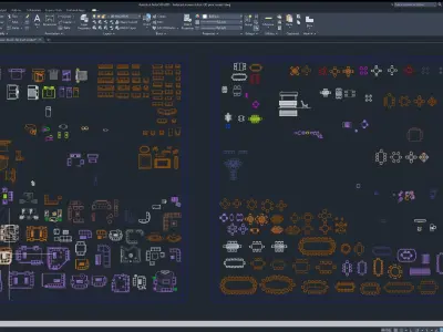 Autocad blocks library model 2D 3D model