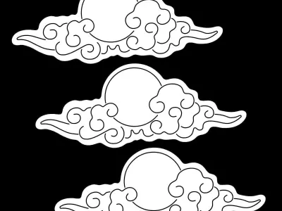 Anime Cloud Sunset Neon Sign 3D model