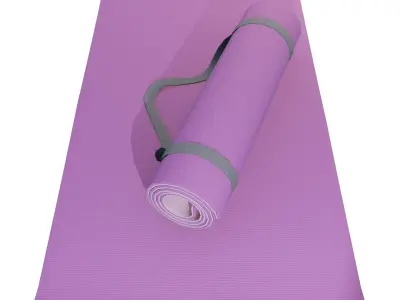 Yoga Mat - Rolled and Unrolled 3D model