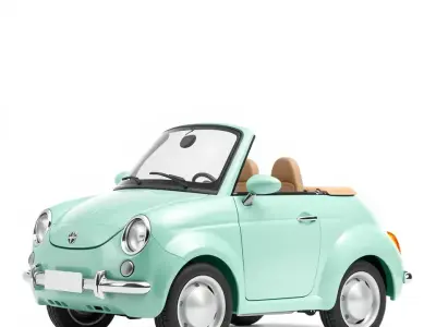 Mint Retro Convertible model pack Low-poly 3D model