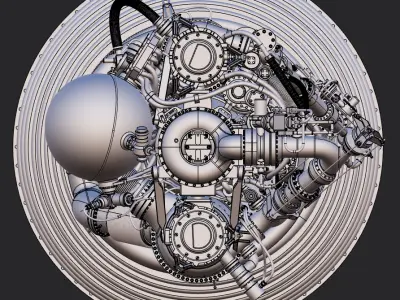 Rocketdyne J-2 Rocket Engine 3D print model