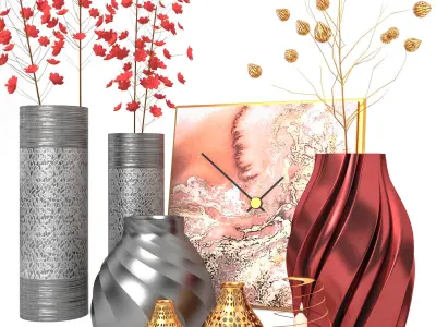 Decorative set 008 3D model buy