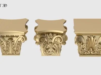 Square Capitals Set 3D model