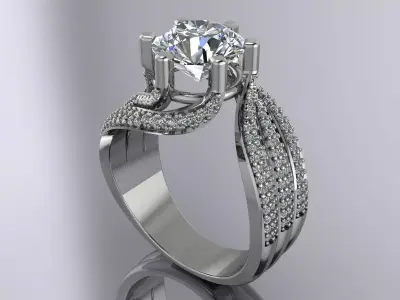 Elegant Jewelry Gold Brand Diamond 3D print model