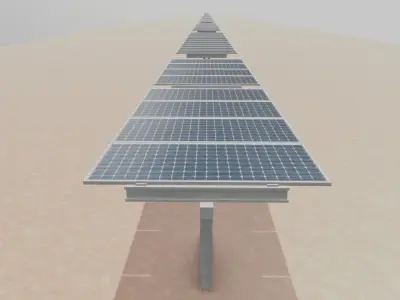 Low Poly Single Row Tracker System Pack Low-poly 3D model