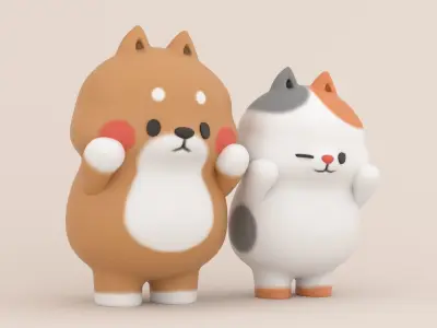 Yuta and Bella - Tonton Friends Fan Art - 3D Print Models 3D print model