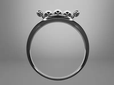 Ring-silver silver ring with diamonds 3D model
