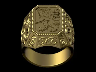 lion ring for man 3D print model