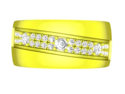 4864 luxury diamond women band ring 3D print model