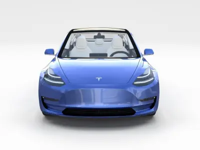 Tesla Roadster Model S X 3 with interior and chassis 3D model