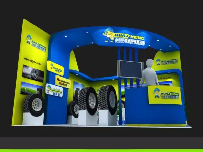 huasheng exhibition stand design for tyres 3D model