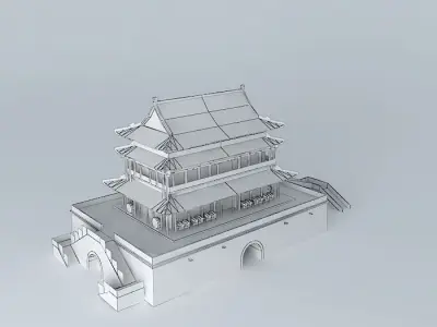 Drum Building, Xi'an, China Free 3D model