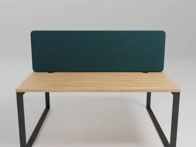 OGI Q - Rectangular melamine-faced chipboard workstation bench - Free 3D model