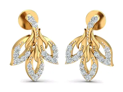 Women Solitaire Earring 3DM STL OBJ FBX Render Details 3D print model