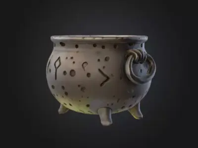 Cauldron of Mysteries Low-poly 3D model