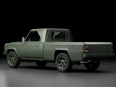 70s Military pickup truck V1 Low-poly 3D model