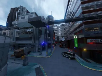 Super large cyberpunk city 3D model