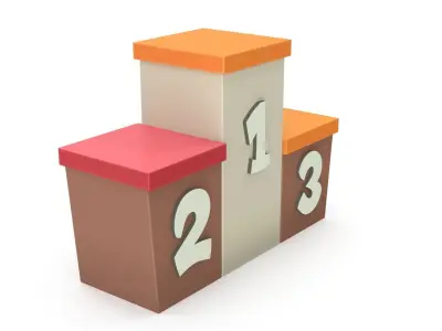 Cartoon award podium 3D model